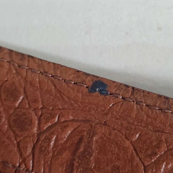 Wm H Leishman Men‎ Leather Belt Hornback Size 36 Brown Western Ranch Luxury - Picture 5 of 12